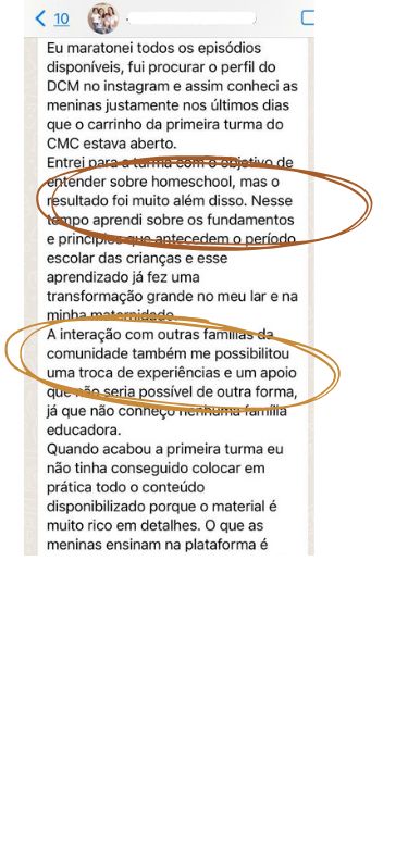 Depoimento de uma família do CMC, número 8