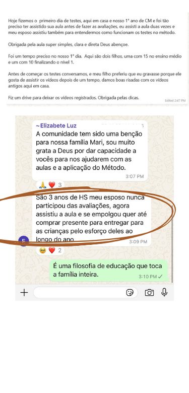Depoimento de uma família do CMC, número 13