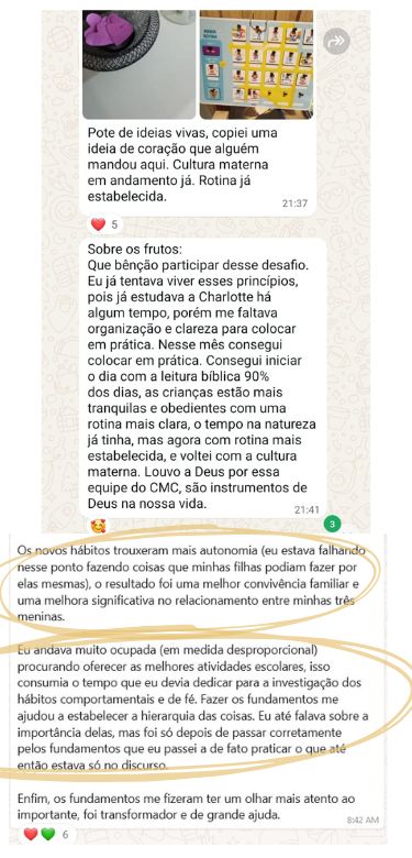 Depoimento de uma família do CMC, número 38